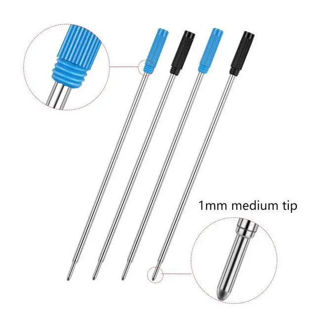 Alt view image 3 of 5 - Cross Compatible Ballpoint Pen Refills 20 Pack, 1.0mm Medium Point-10 Black & 10 Blue, Smooth Writing Replaceable German Ink Refill