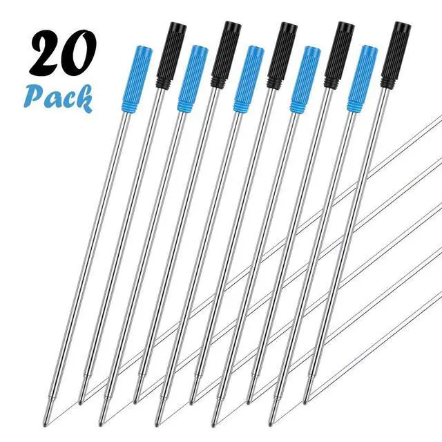 Alt view image 2 of 5 - Cross Compatible Ballpoint Pen Refills 20 Pack, 1.0mm Medium Point-10 Black & 10 Blue, Smooth Writing Replaceable German Ink Refill