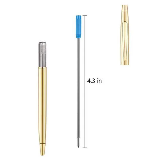 Alt view image 4 of 5 - Cross Compatible Ballpoint Pen Refills 20 Pack, 1.0mm Medium Point-10 Black & 10 Blue, Smooth Writing Replaceable German Ink Refill