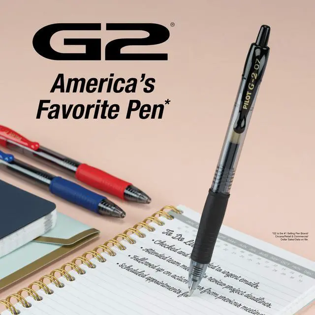 Alt view image 2 of 6 - G2 Pens, Premium Refillable and Retractable Rolling Ball Gel Pens, Fine Point, 0.7mm, Black Ink, 12-Pack