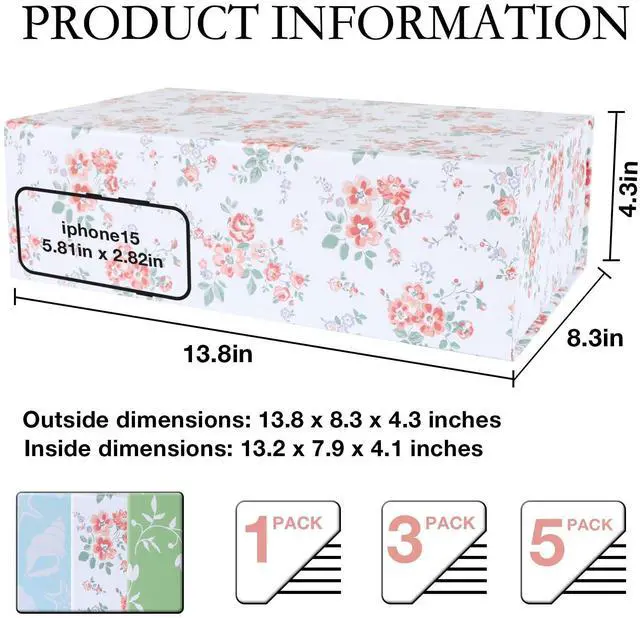 Alt view image 2 of 7 - Rose Floral Gift Box with Magnetic Lids 1 Pack | Large Bridesmaid Proposal Boxes 13.8x8.3x4.4 in, Rectangle Wedding Decorative Storage Box