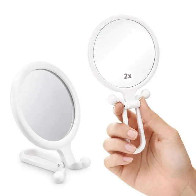 Main image of Double Sided Small Magnifying Mirror,Travel Mirror with Magnification 1X 2X | Adjustable Handle Makeup Mirror Portable for Women