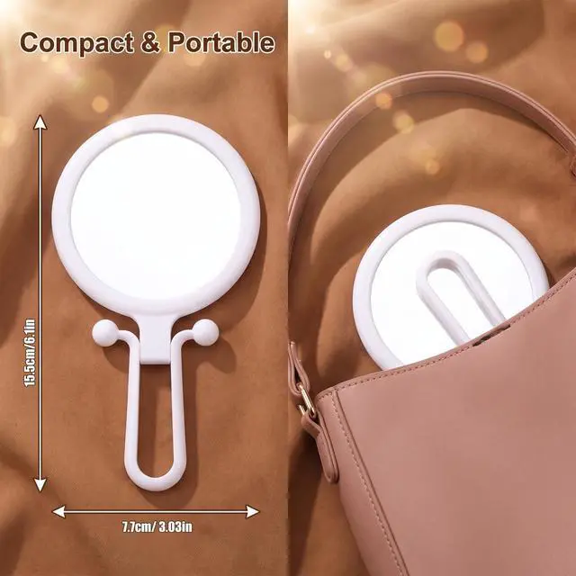 Alt view image 2 of 7 - Double Sided Small Magnifying Mirror,Travel Mirror with Magnification 1X 2X | Adjustable Handle Makeup Mirror Portable for Women