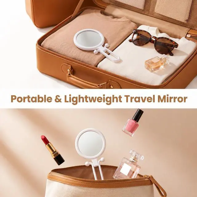 Alt view image 5 of 7 - Double Sided Small Magnifying Mirror,Travel Mirror with Magnification 1X 2X | Adjustable Handle Makeup Mirror Portable for Women