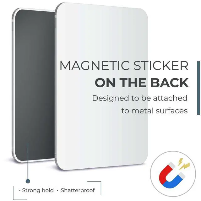 Alt view image 3 of 7 - 7x9 Magnetic Locker Mirror, Acrylic, Glassless Safety, Frameless (1)