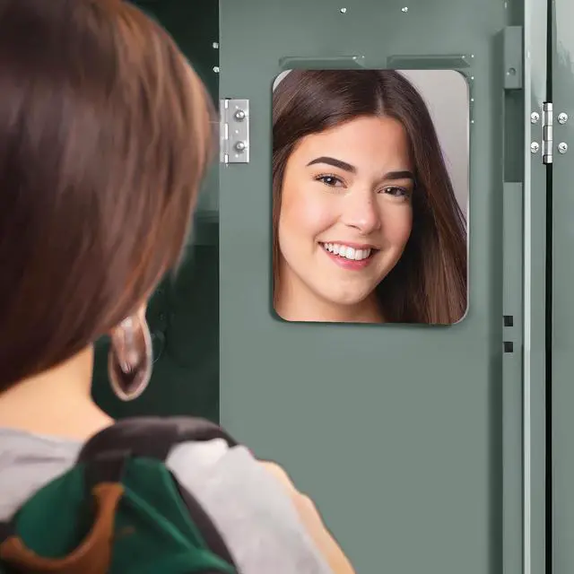 Alt view image 4 of 7 - 7x9 Magnetic Locker Mirror, Acrylic, Glassless Safety, Frameless (1)