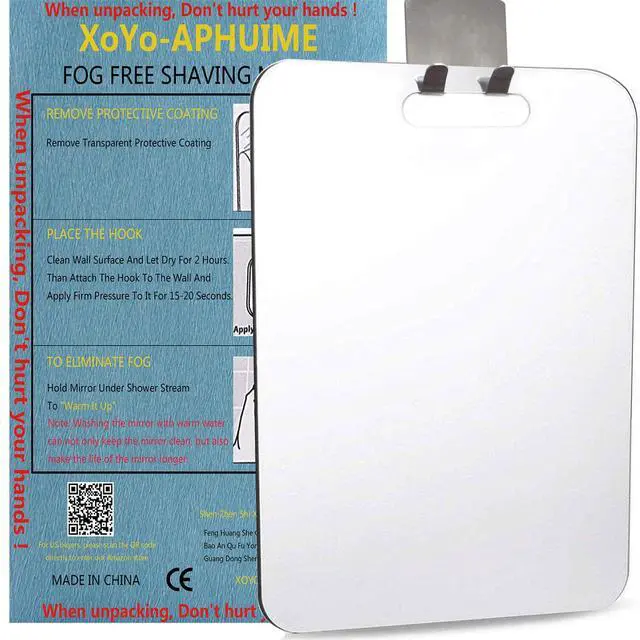 Alt view image 6 of 7 - APHUIME Large Fogless Shower Mirror, Anit-Fog Shaving Mirror with Hook | Deluxe Large Anti Fog and Shatterproof Mirror in Bathroom(11 in X 7.48 in)