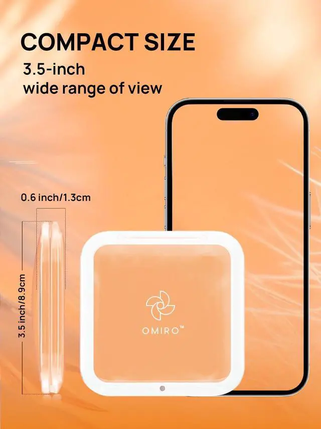 Alt view image 4 of 7 - Compact Mirror with 30X Magnification, 3.5 Small Mirror for Purse | Magnifying Makeup Mirror, Pocket Mirror for Women men, Purse Accessories, Square, Peach Fuzz
