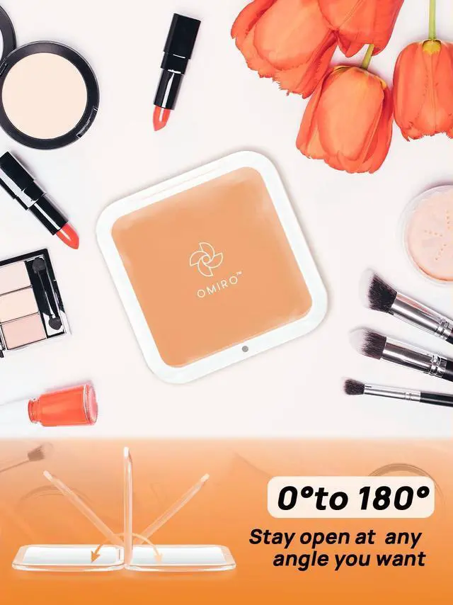 Alt view image 7 of 7 - Compact Mirror with 30X Magnification, 3.5 Small Mirror for Purse | Magnifying Makeup Mirror, Pocket Mirror for Women men, Purse Accessories, Square, Peach Fuzz