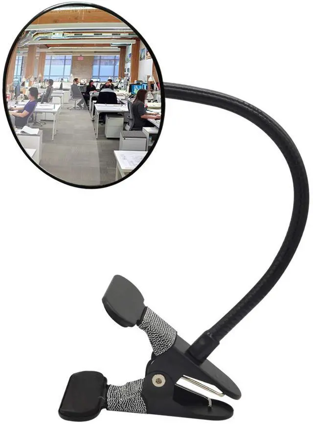 Main image of Acrylic Clip On Rear View Cubicle Mirror, Flexible Convex Security Mirror for Personal Safety Desk Rearview Monitors or Anywhere (3.75", Round)