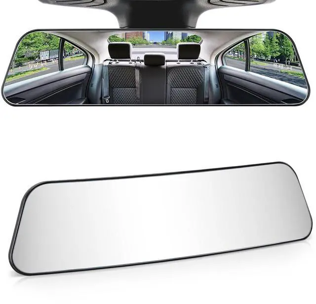 Main image of Rearview Mirror, 12 Inch Panoramic Interior Clip-on Wide Angle Convex Universal Rear View Mirror to Reduce Blind Spot Effectively for More Car SUV Trucks -Clear