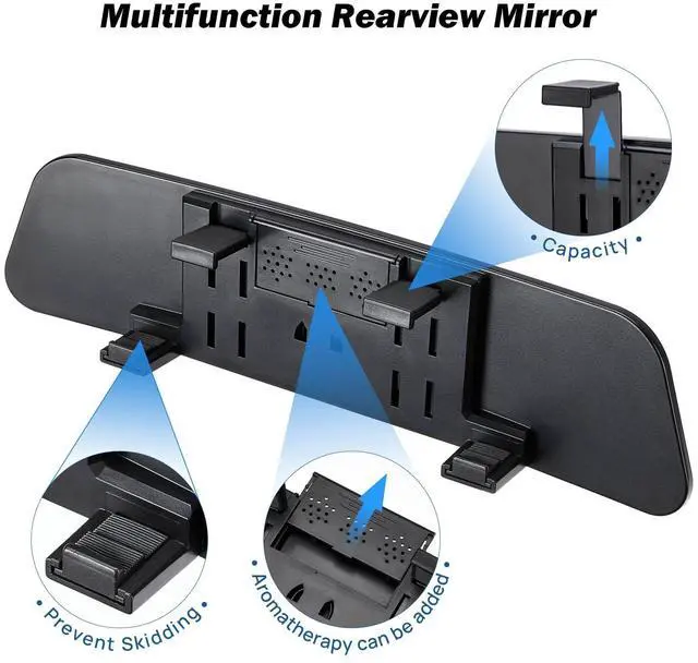Alt view image 5 of 7 - Rearview Mirror, 12 Inch Panoramic Interior Clip-on Wide Angle Convex Universal Rear View Mirror to Reduce Blind Spot Effectively for More Car SUV Trucks -Clear