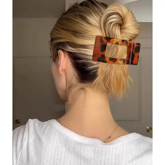 Alt view image 2 of 7 - Flat Hair Clips for Women Girls, 12 Pack Lay Flat Claw Clips, Large Side French Duck Billed Hair Jaw Claw Clip for All Hair Types, Work Daily Trendy Fashion Styling Gifts Hair Clip Tortoise