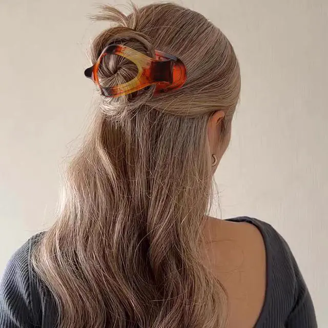 Alt view image 4 of 7 - Flat Hair Clips for Women Girls, 12 Pack Lay Flat Claw Clips, Large Side French Duck Billed Hair Jaw Claw Clip for All Hair Types, Work Daily Trendy Fashion Styling Gifts Hair Clip Tortoise