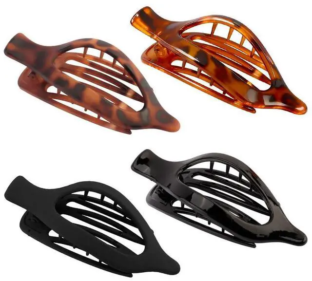 Main image of Hair Clips for Women Girls Cute Hair Pins for Long Tail Barrettes Thick Thin Hairs Accessories Black Brown, 4 Pack