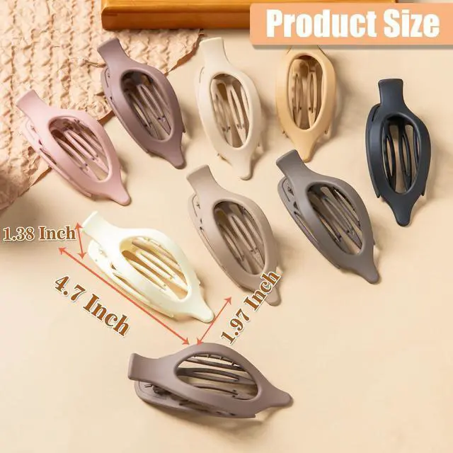 Alt view image 6 of 7 - Flat Hair Clips, 9 PCS 4.7 Inch Large Side Slide Volume Duckbill Clips for Women & Girls, Internal Tooth Design, Strong Hold Matte Hair Clips for Thick Hair & Thin Hair,French Concord Clip