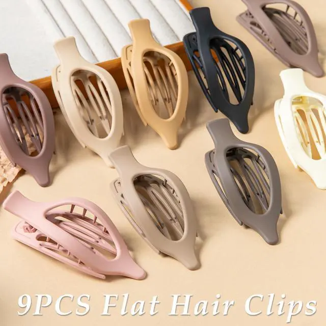 Alt view image 7 of 7 - Flat Hair Clips, 9 PCS 4.7 Inch Large Side Slide Volume Duckbill Clips for Women & Girls, Internal Tooth Design, Strong Hold Matte Hair Clips for Thick Hair & Thin Hair,French Concord Clip
