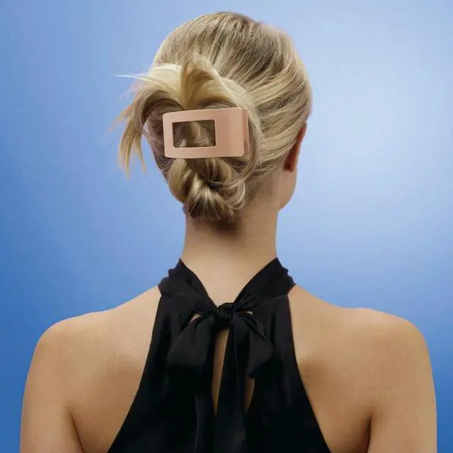 Alt view image 4 of 7 - Flat Hair Clips for Women Girls, Matte Lay Flat Claw Clips, Strong Hold Large Side Hair Clip All Hair Types, French Duck Billed Hair Jaw Claw Clip, Non Slip Grip for Daily Styling Brown