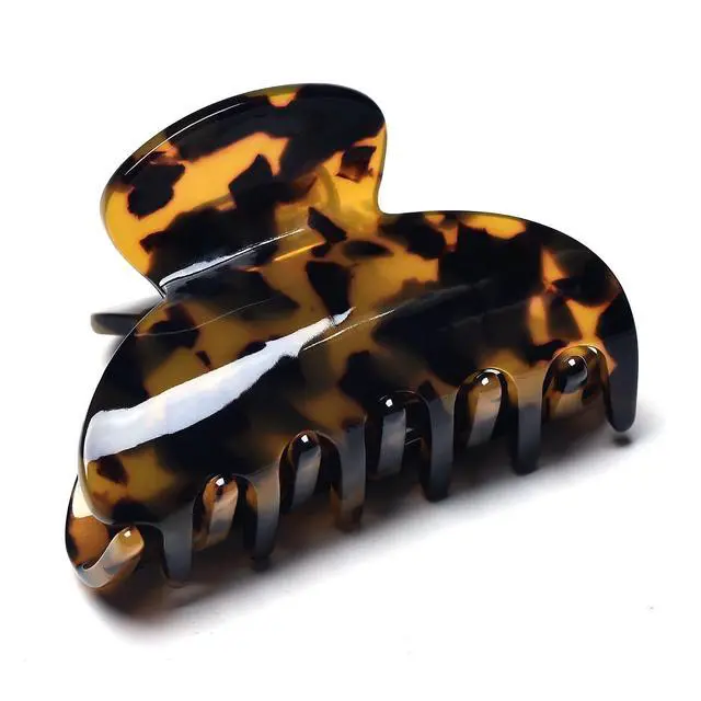 Alt view image 5 of 7 - Medium Claw Hair Clips for Women Girls Tortoise Hair Jaw Clips Celluloid Hair Claw Clamps Leopard Print Hair Clasp 3 Pack