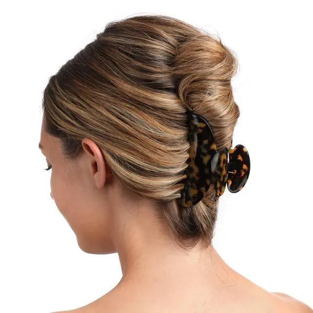 Alt view image 6 of 7 - Medium Claw Hair Clips for Women Girls Tortoise Hair Jaw Clips Celluloid Hair Claw Clamps Leopard Print Hair Clasp 3 Pack