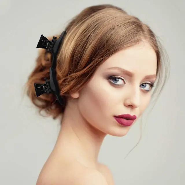 Alt view image 3 of 7 - Hair Clips for Styling Sectioning Black Butterfly Hair Clips Clamps Claws Pro Salon Hair Clips for Cutting, Styling, Sectioning, Coloring Hair styling Clips Butterfly Clips Hair Accessories for
