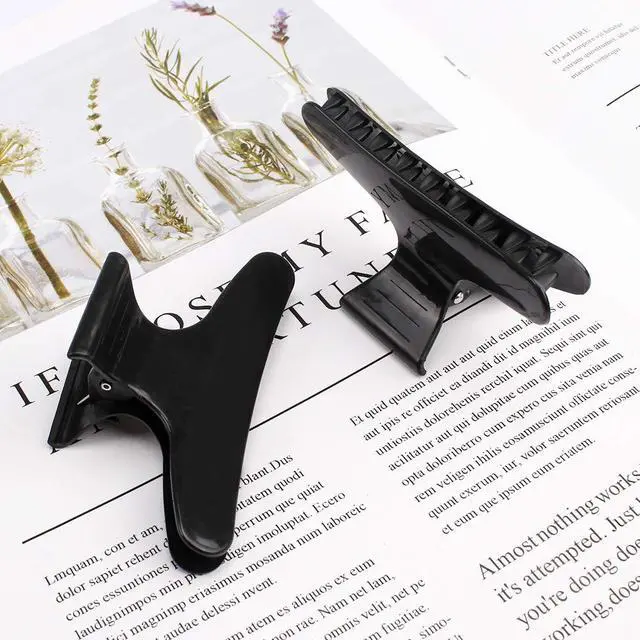 Alt view image 5 of 7 - Hair Clips for Styling Sectioning Black Butterfly Hair Clips Clamps Claws Pro Salon Hair Clips for Cutting, Styling, Sectioning, Coloring Hair styling Clips Butterfly Clips Hair Accessories for