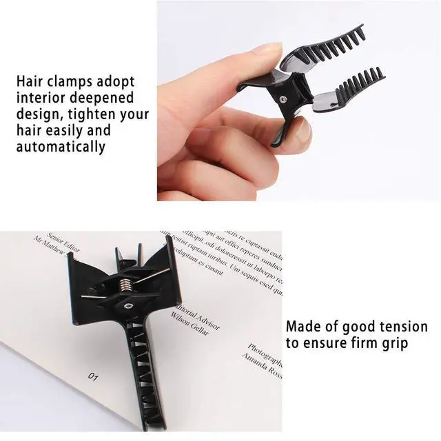 Alt view image 7 of 7 - Hair Clips for Styling Sectioning Black Butterfly Hair Clips Clamps Claws Pro Salon Hair Clips for Cutting, Styling, Sectioning, Coloring Hair styling Clips Butterfly Clips Hair Accessories for