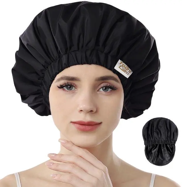 Main image of Reusable Waterproof Shower CapHair Cap for Women | Double layer protection helps keep hair dry during showers while the soft lining adds comfort for daily hair care routines