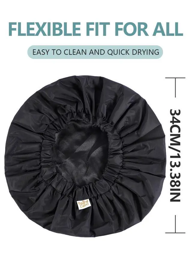 Alt view image 2 of 7 - Reusable Waterproof Shower CapHair Cap for Women | Double layer protection helps keep hair dry during showers while the soft lining adds comfort for daily hair care routines