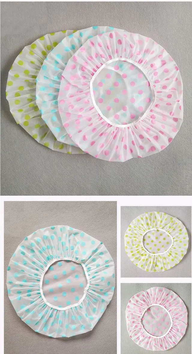 Alt view image 7 of 7 - 6 Pcs Waterproof EVA Shower Cap Reusable Elastic for Women Spa Salon | Elastic Reusable, Bathing Hair Cap, Beauty Salon Spa, Lace Elastic Band, Flower Printed