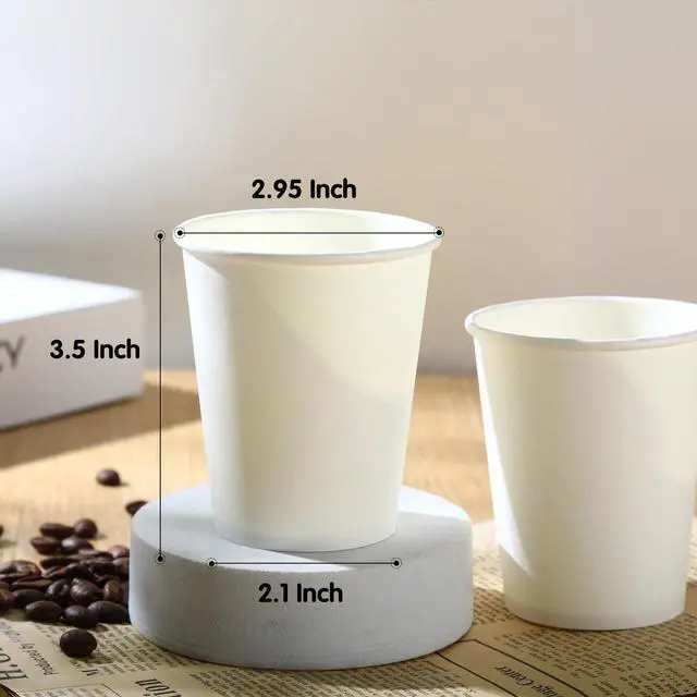 Alt view image 7 of 7 - Paper Cups 150 Pack - 8 Oz Hot and Cold Paper Coffee Cups