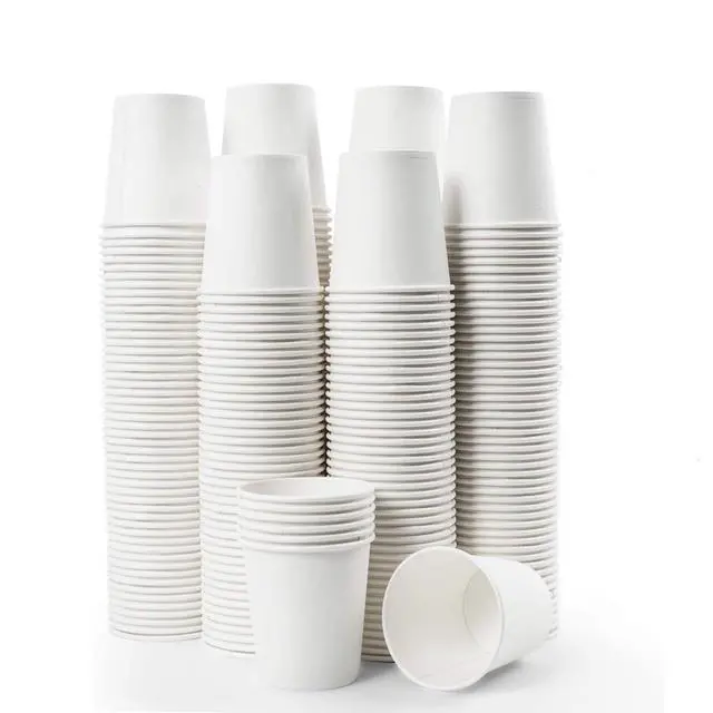 Main image of 100 Pcs 6 oz Disposable Paper Cups, Hot Cold Beverage Drinking Cup for Coffee, Water, Tea, Juice, Espresso & Cortado (White)