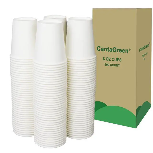 Alt view image 4 of 5 - 200 Count 6 OZ Heavy-duty Paper Cups, Coffee Cups, Disposable Hot and Cold Cup