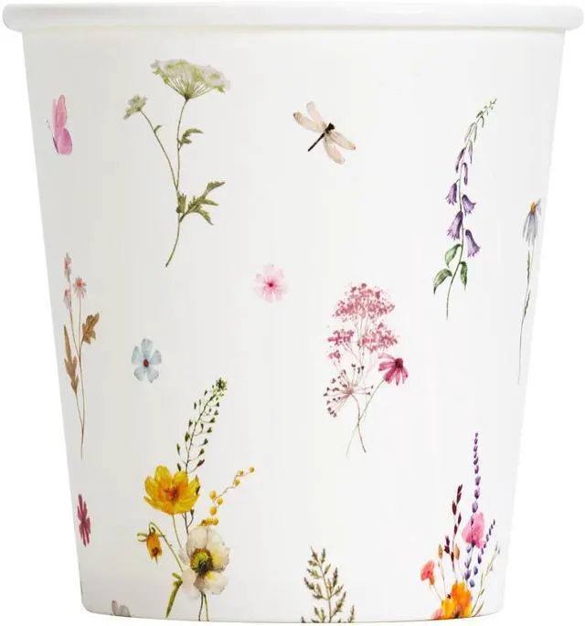 Main image of 100 Pack 5oz Paper Cups, Disposable Bathroom Cups, Elegant Design Floral Small Mouthwash Cup, Hot/Cold Beverage Coffee, Dessert Cup for Birthday Parties, Home-use, Picnics, Ceremonies