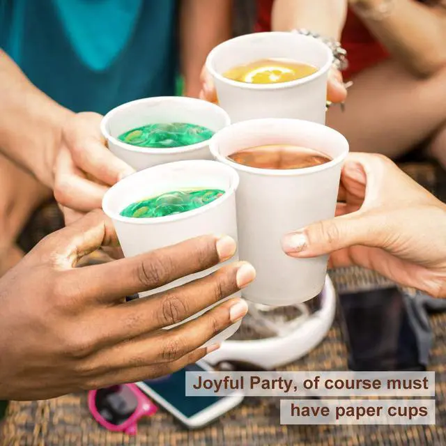 Alt view image 6 of 7 - White Paper Cups - 50 Pack, 8 Oz Disposable, Hot Coffee & Water Cups