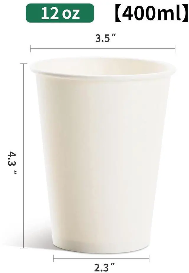 Alt view image 6 of 7 - Coffee Cups 12 oz, 100 Pack Disposable Paper Cups | Thickened Paper, Leak-proof, BPA-free, Ideal for Daily Use, Office, Coffee Shop, Picnic, Parties
