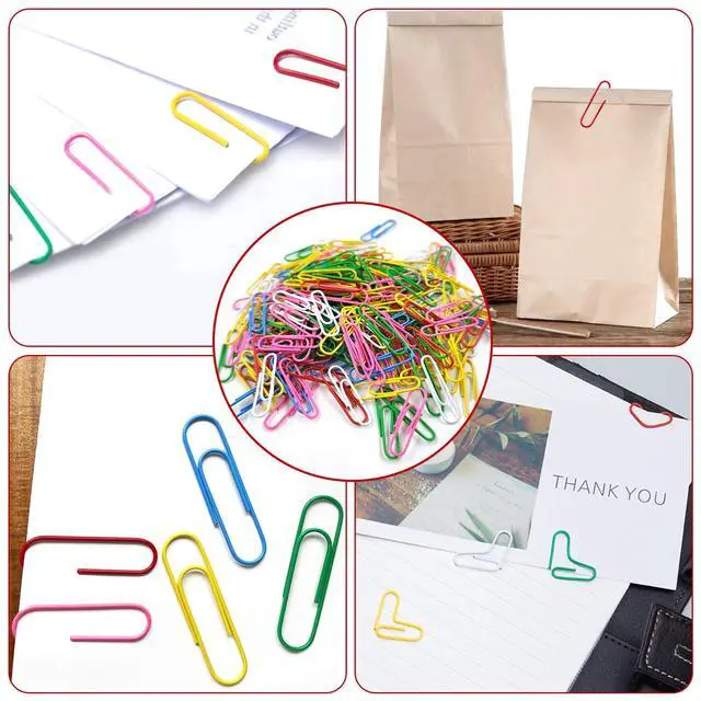 Alt view image 6 of 7 - Paper Clips, 200 Pack 1.3 Inch Medium Colored Paperclips, Assorted Colored Coated Paper Clips, Reusable Paperclips for Paperwork Office School Document Organizing