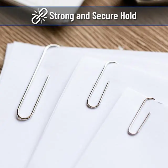 Alt view image 5 of 7 - Silver Paper Clips, 450 pcs, 1", 1-1/4", 2" | Zinc Galvanized Silver Paper Clips with Storage Box, Large and Small for Office, School, DIY, Binder Clips