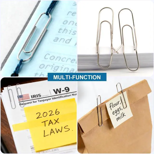 Alt view image 7 of 7 - 200 Pack 2In Jumbo Heavy Duty Paper Clips, Large Stainless Steel PaperClips for Thick Documents, Reports, Office, School, and Home Organizing