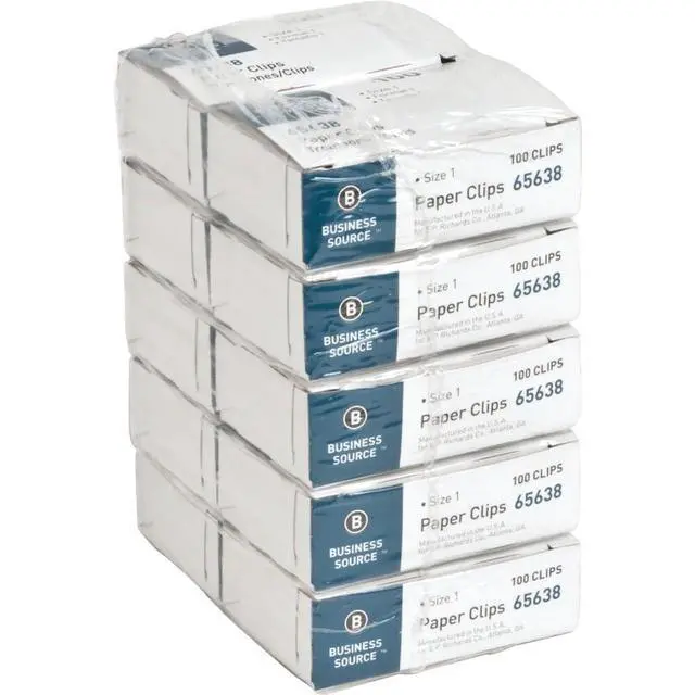 Alt view image 2 of 2 - Paper Clips, Size 1, Regular, .033 Wire Gauge, 100/Box, 10 Boxes Total