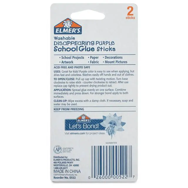 Alt view image 5 of 5 - Disappearing Purple School Glue Sticks, 0.21 oz, 4 Count