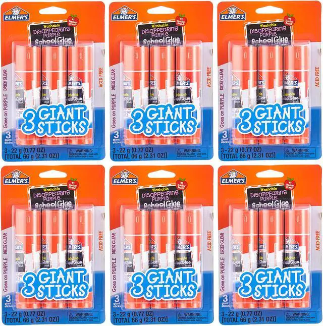 Alt view image 4 of 4 - Disappearing Purple School Glue, Washable, 30 Pack, 0.24-Ounce Sticks - New | Goes on colored and dries clear so kids can see every stroke