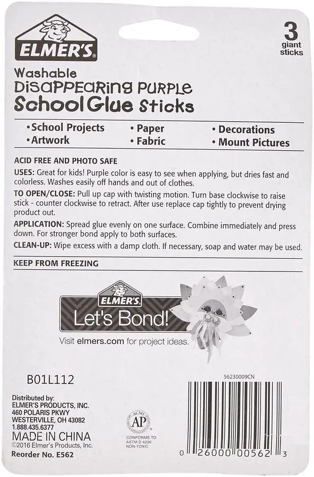 Alt view image 3 of 4 - Disappearing Purple School Glue, Washable, 30 Pack, 0.24-Ounce Sticks - New | Goes on colored and dries clear so kids can see every stroke
