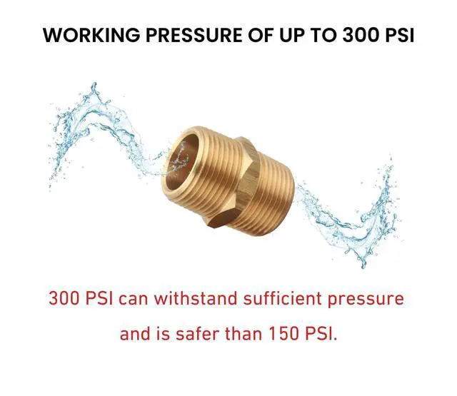 Alt view image 3 of 7 - 3/4 Inch NPT Male Brass Hex Nipple Pipe Fitting Adapter | (Thread outer diameter 26.67 mm), Straight Connector, 2 Piece