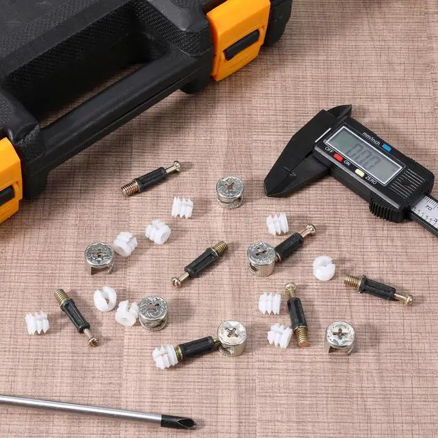 Alt view image 5 of 7 - Cam Locks for Furniture, 20 Sets Cam Lock Nuts and Cams Screws M6 x 40mm 3-in-1 Eccentric Hardware Connector Bolt Fittings Fasteners for Cabinet Drawer Dresser