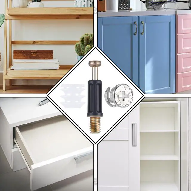 Alt view image 7 of 7 - Cam Locks for Furniture, 20 Sets Cam Lock Nuts and Cams Screws M6 x 40mm 3-in-1 Eccentric Hardware Connector Bolt Fittings Fasteners for Cabinet Drawer Dresser
