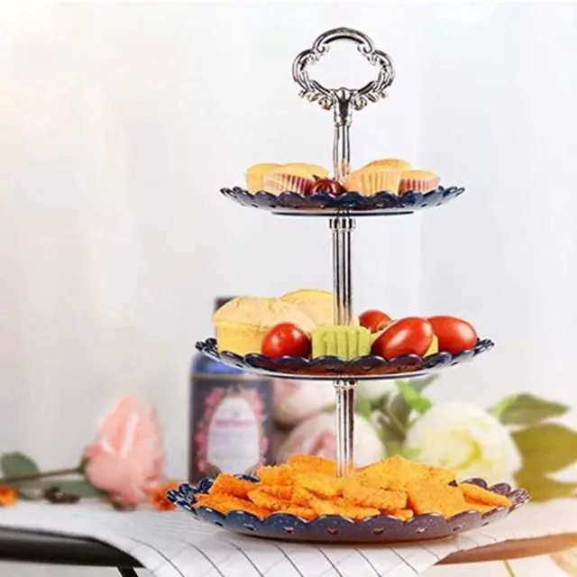 Alt view image 5 of 6 - 4 Sets 3 Tier Cake Plate Stand Handle Hardware, Golden+Silver