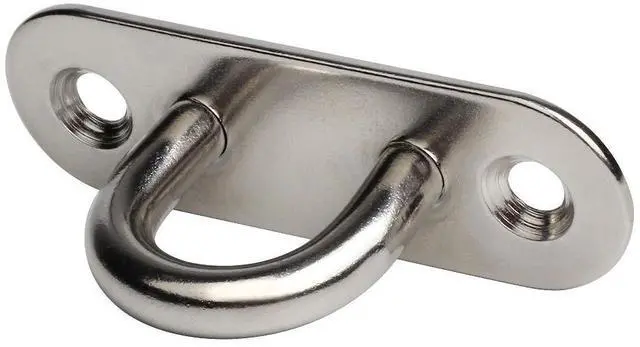 Alt view image 5 of 7 - 20-Pack Stainless Steel Ceiling Hook Ring Hooks 1. 8 inch M5 Strip Type Eye Plate with Enclosed Hook Boat Rigging Heavy Duty Ceiling & Wall Mount Hanging Hardware Fitting