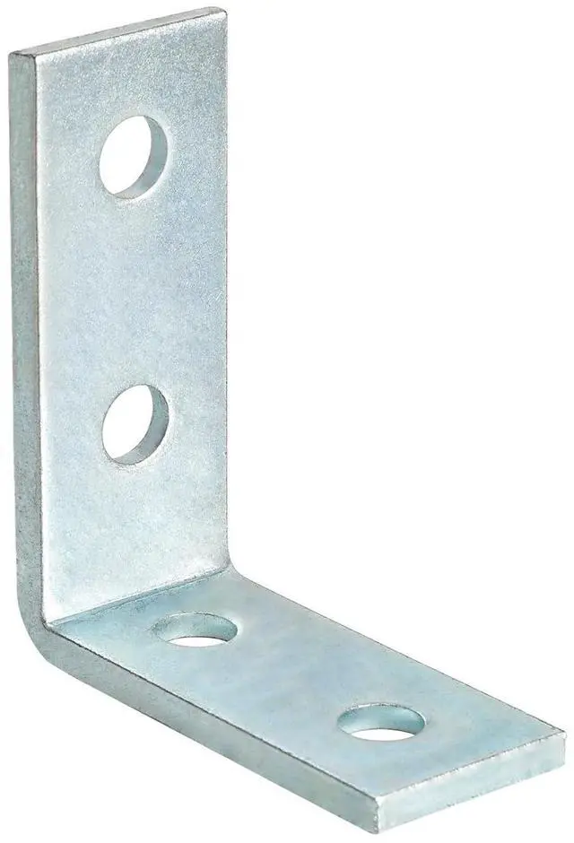 Main image of 4Pcs 4 Hole 90 Degree Bracket for 1 5/8 Strut Channel, Heavy Duty L Brackets Fitting Galvanized Connectors, 5mm Thickness