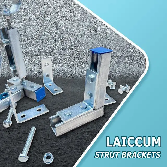 Alt view image 6 of 7 - 4Pcs 4 Hole 90 Degree Bracket for 1 5/8 Strut Channel, Heavy Duty L Brackets Fitting Galvanized Connectors, 5mm Thickness